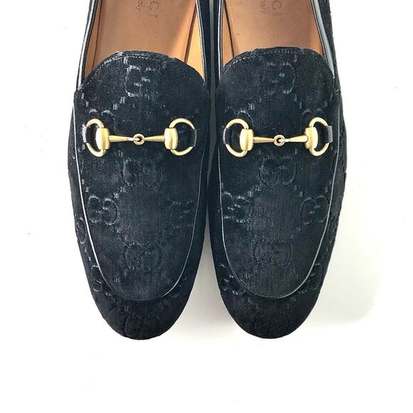 Gucci Jordaan Horsebit GG Black Velvet Loafers Men’s 9.5 - Picture 3 of 12